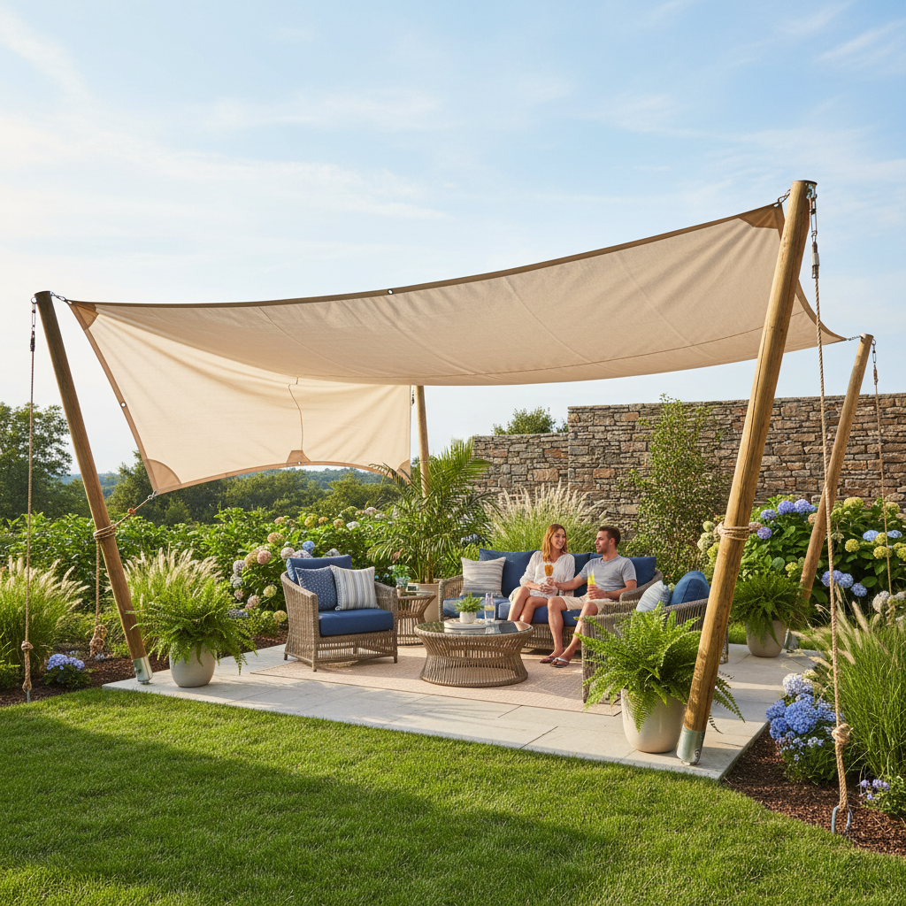 רשת צל עם טבעות — התקנה נכונה וחוזק מול מזג אוויר